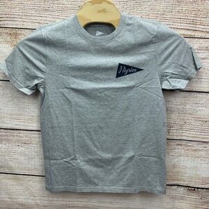 Pilgrim Heather Grey Pennant Logo T Shirt‎ Made in USA Size Small